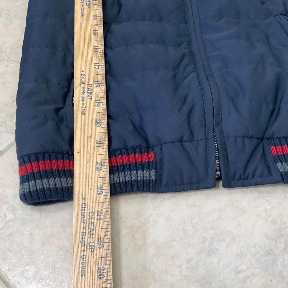 US POLO Assn. Zip up logo hooded Quilted Jacket Size Youth 11/12 blue